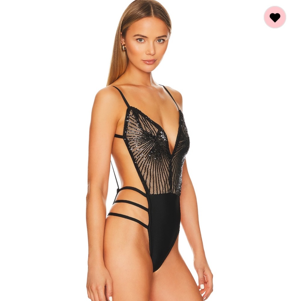 Superdown Midnight Black Strappy Bodysuit